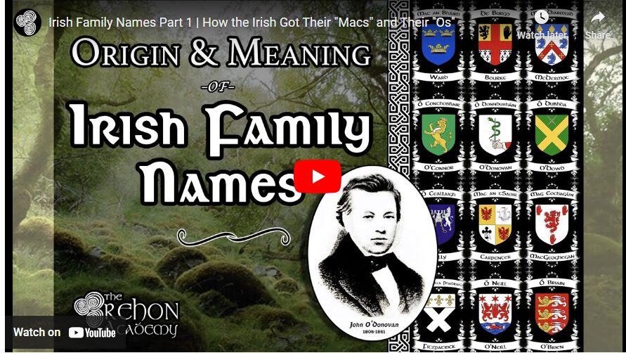 Irish Family Names Part 1