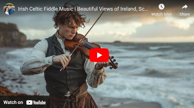 Irish Celtic Fiddle Music | Beautiful Views of Ireland, Scotland and Wales